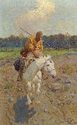 Franz Roubaud The Return from the Hunt oil painting artist